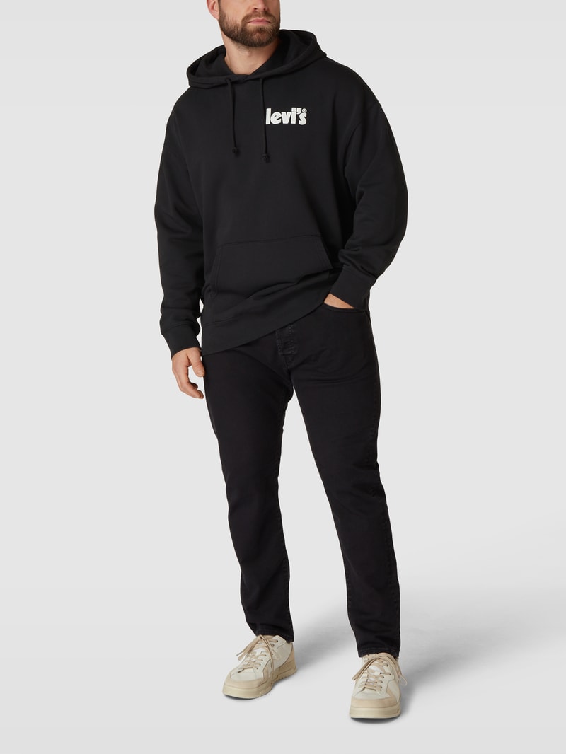 PLUS SIZE Hoodie mit Label-Print in schwarz