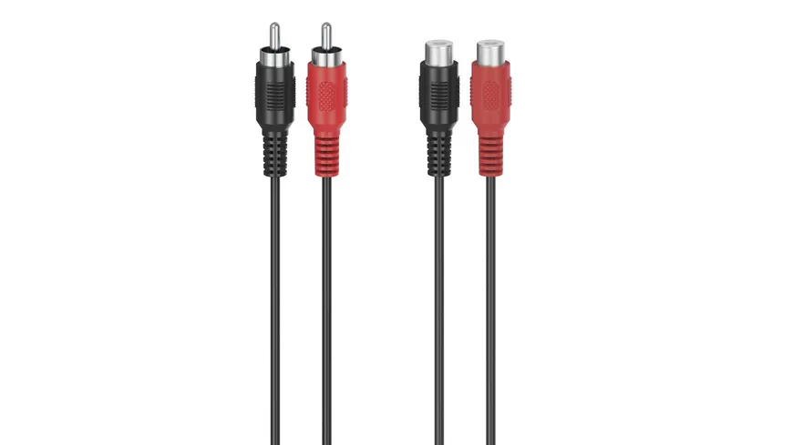 Hama Audio-Verlängerungskabel, 2 Cinch-Stecker - 2 Cinch-Kupplungen, 5,0 m