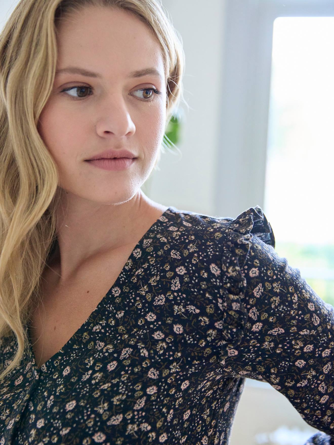 Robe courte gaze de coton grossesse et allaitement noir