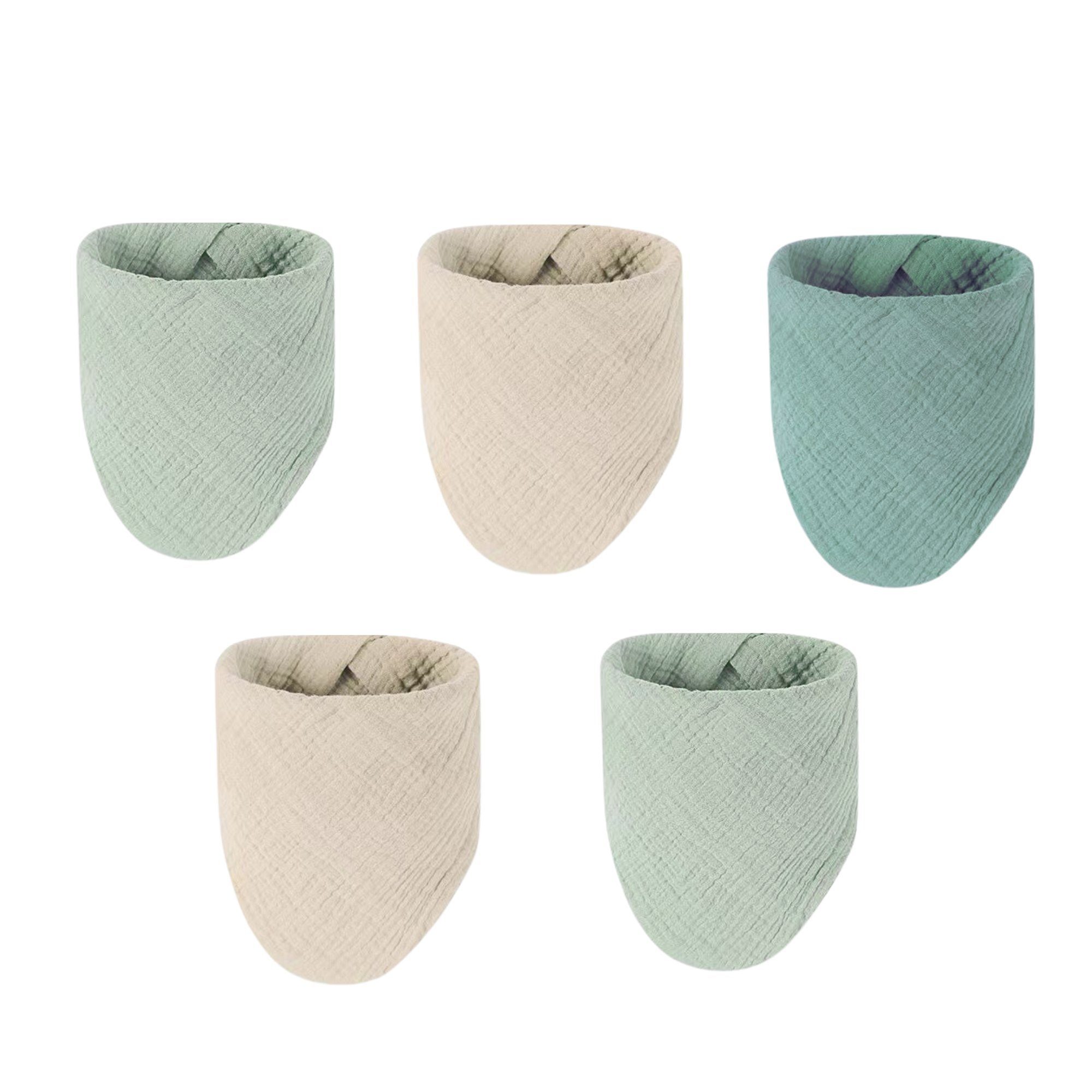 Petinard Label Lätzchen Winter-Herbst geeignet dicker Musselin Lätzchen Dreieckstuch Halstuch, (5er Set), Lätzchen für Babys & Kinder (0-3J)