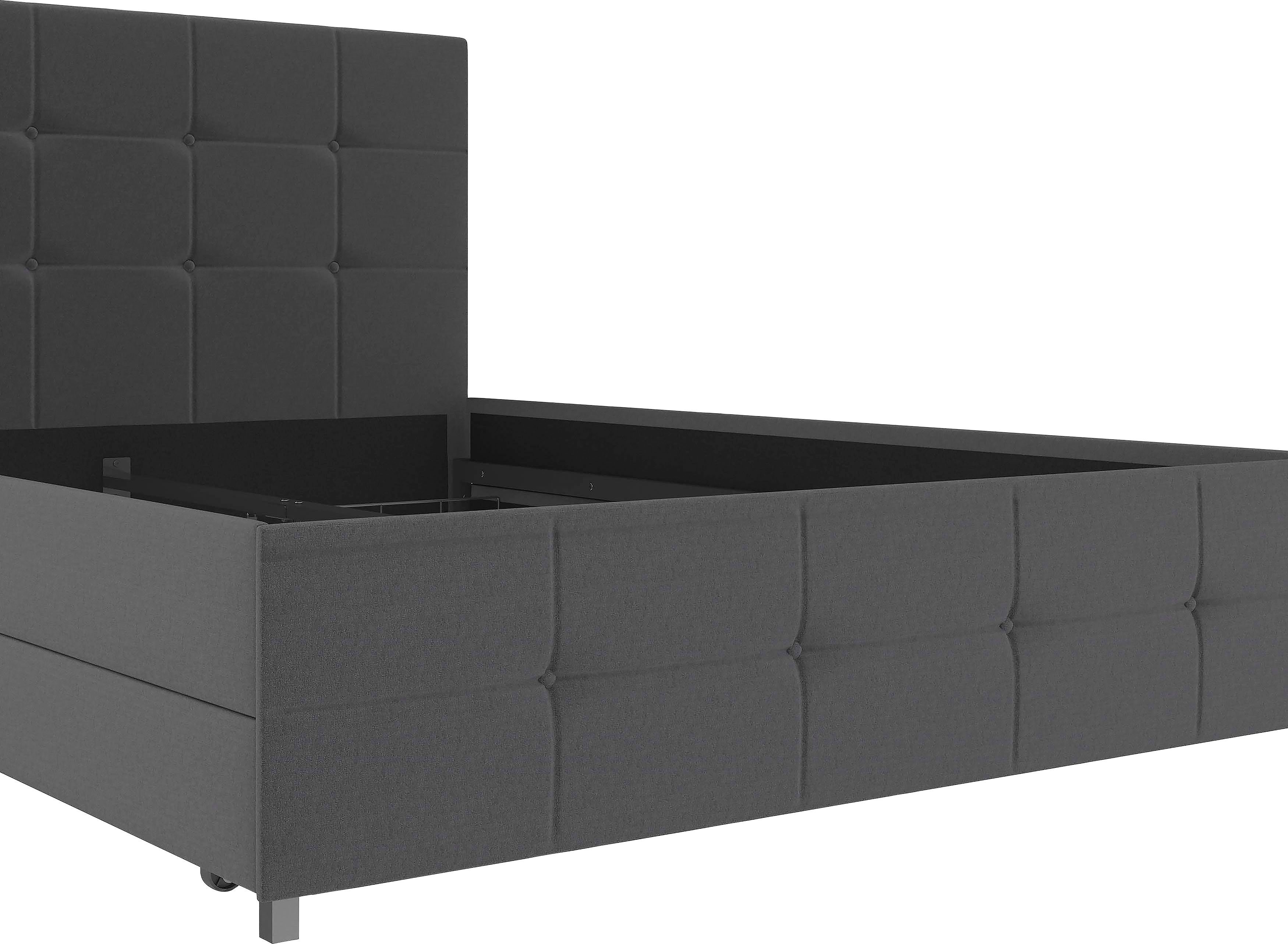 Timbers Stauraumbett Hardwick (1-tlg), mit Knopfheftung, 4 Schubkästen, Liegefläche 140x200 oder 180x200 cm
