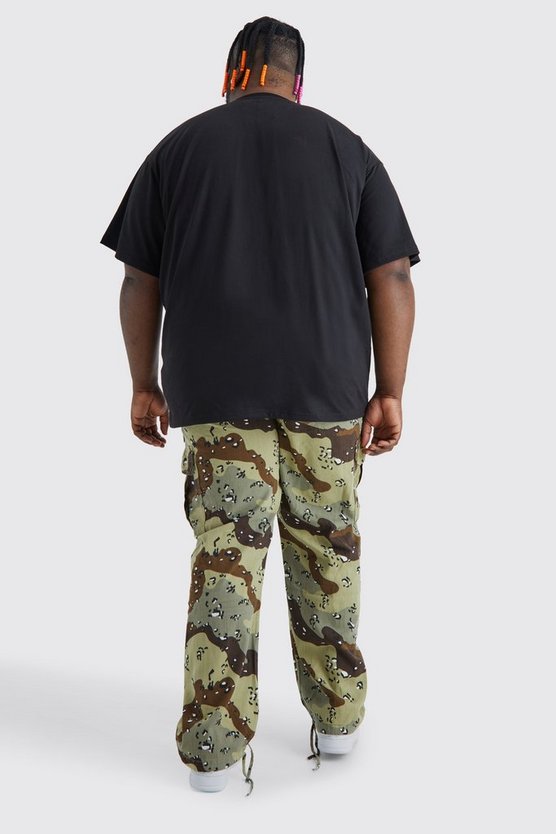 Plus lockere Camouflage Cargo-Hose mit Schnür-Detail