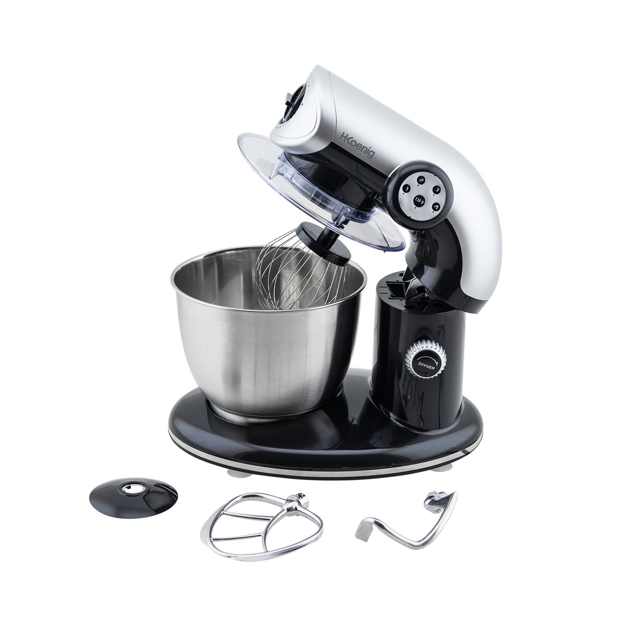 H.Koenig Küchenmaschine KM80 mit 4 Geschwindigkeiten, schwarz