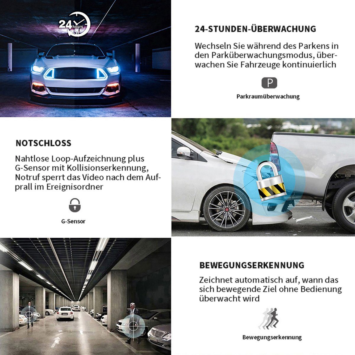 Yoyaxi Umfassende Videoaufnahme mit Front- und Innenansichten Dashcam (HD-Nachtsicht und Schleifenaufnahme für kontinuierliche Überwachung)
