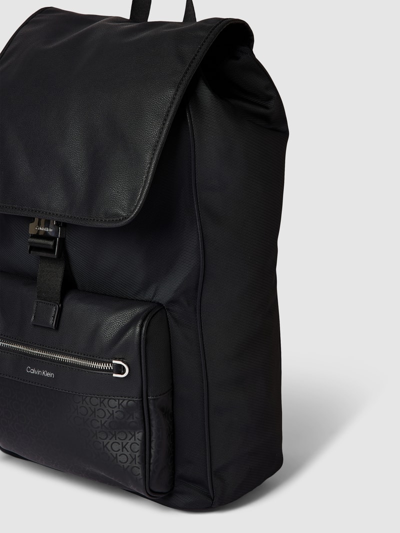 Rucksack mit Label-Details Modell 'ELEVATED' in schwarz