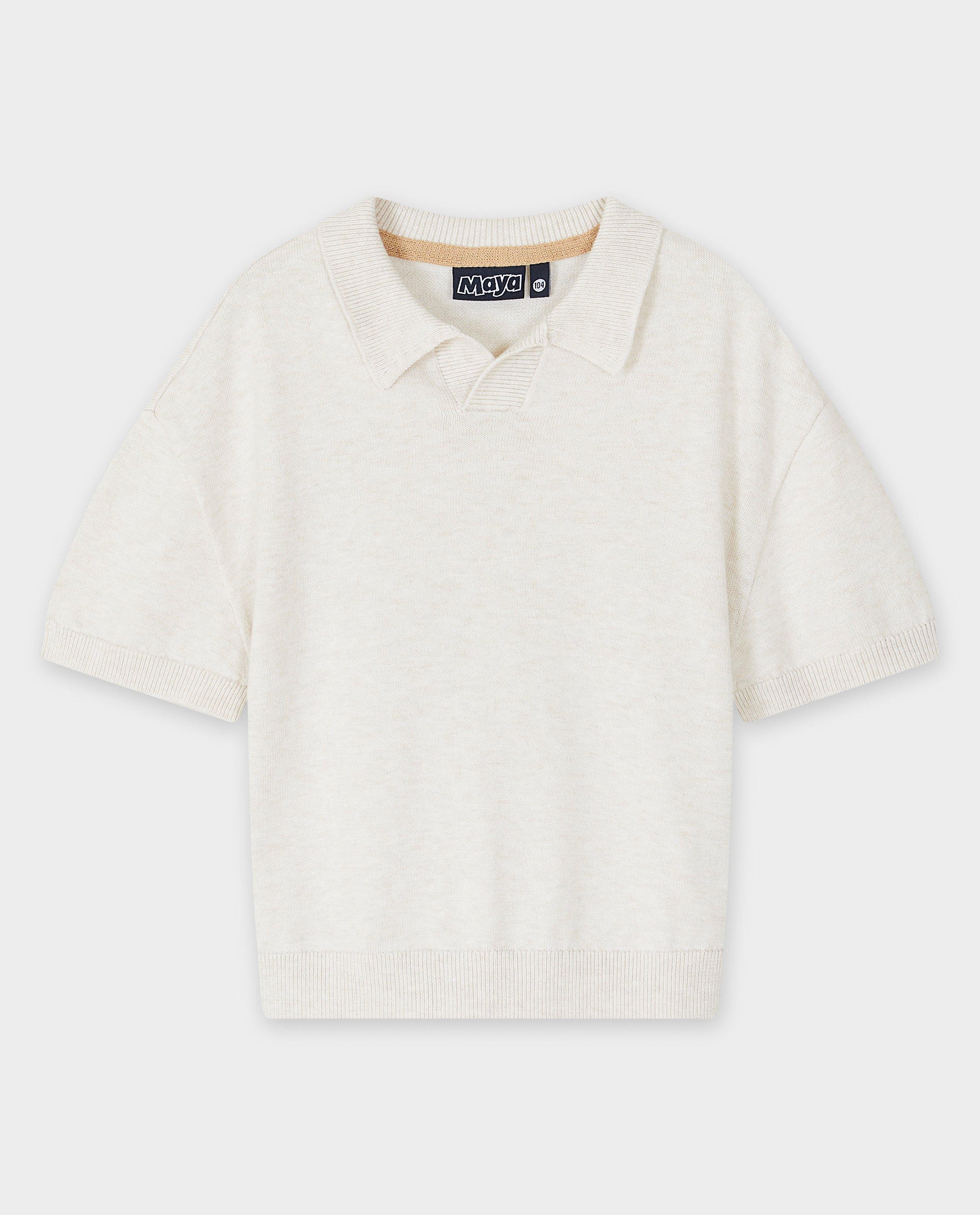 Maya Offwhite polo majica, oversized kroj z