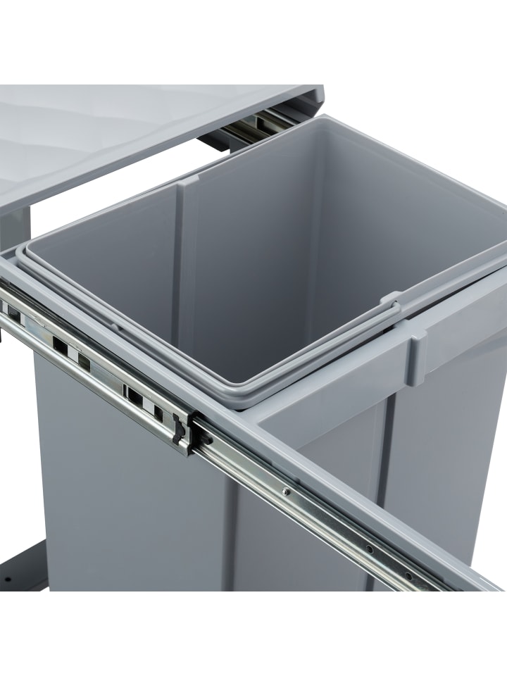 relaxdays Mülltrennsystem Grau Deluxe 2x20L günstig kaufen onesize