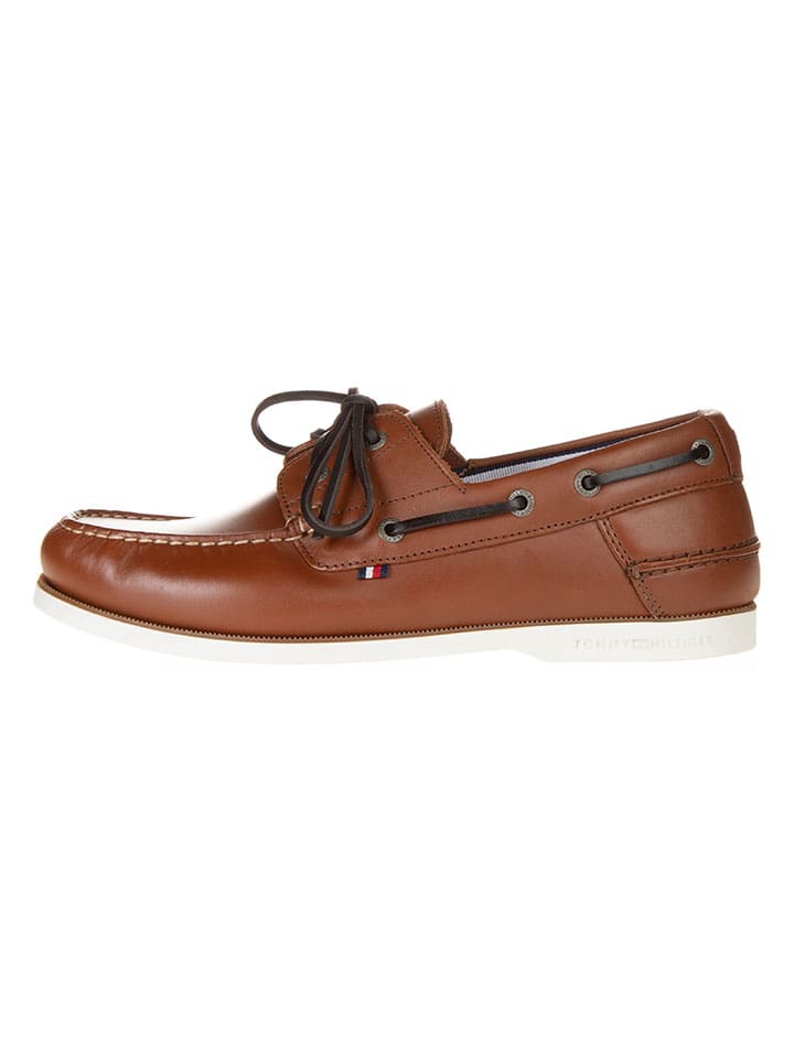 Tommy Hilfiger Shoes Leder-Mokassins in Hellbraun günstig kaufen
