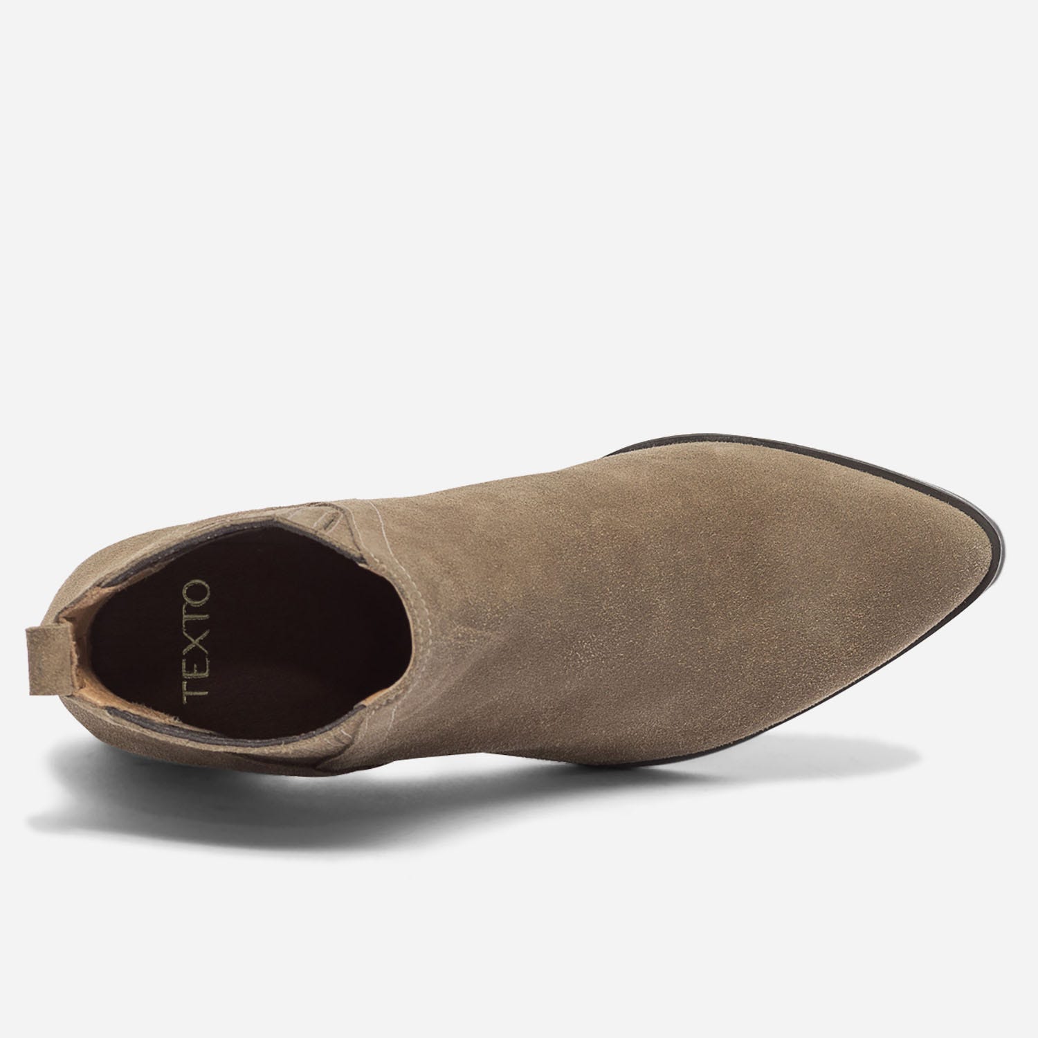 Chelsea boots TEXTO taupe en cuir velours éco-conçu