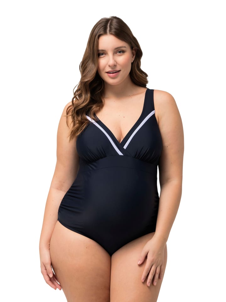Ulla Popken Badeanzug in marine günstig kaufen