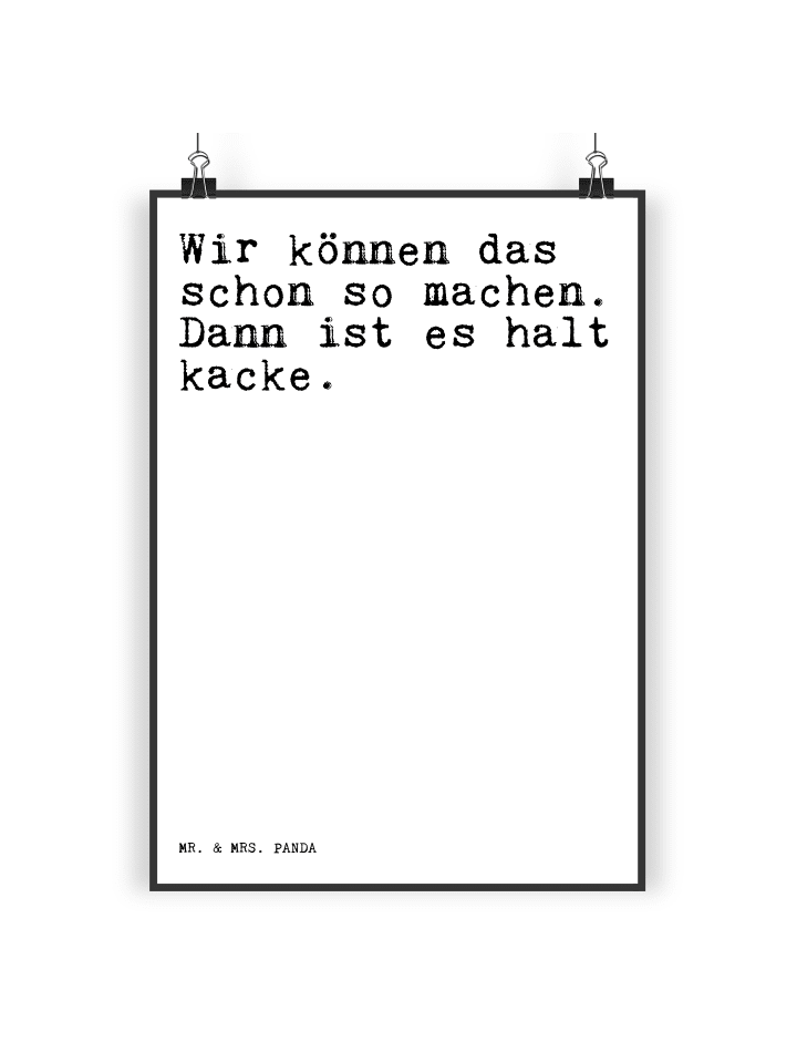 Mr. & Mrs. Panda Poster Wir können das schon... mit Spruch in Weiß günstig kaufen