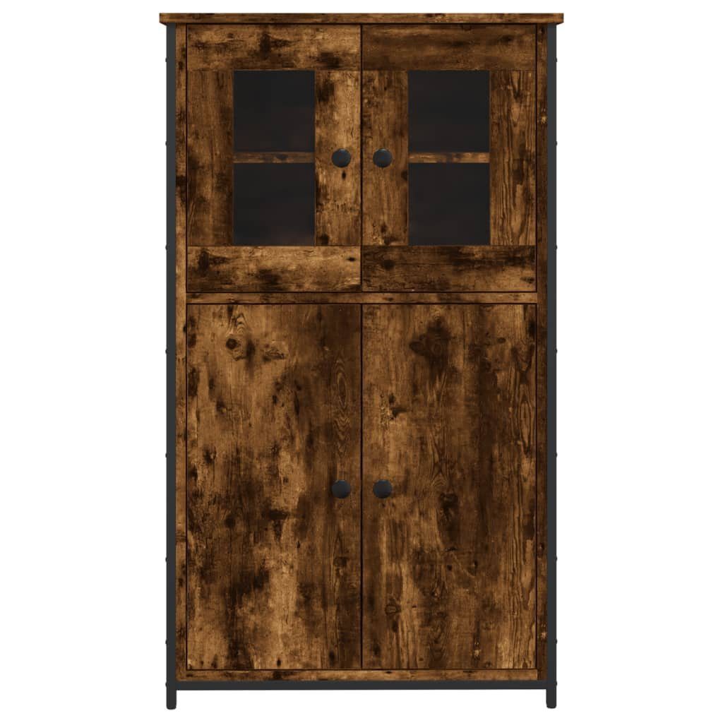 vidaXL Anrichte Highboard Räuchereiche 62x32x106,5 cm Holzwerkstoff Glas Vitrine