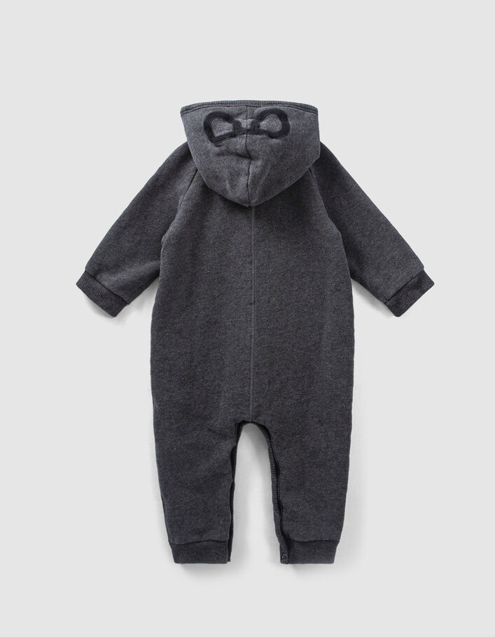 Combinaison grise à capuche-lunettes molleton bio bébé