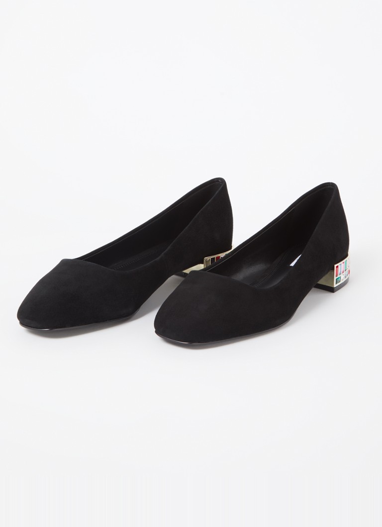 Dune London balerina od brušene kože s cirkonima