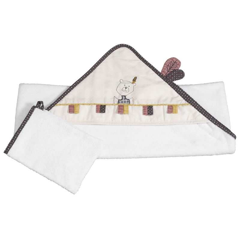 Cape de bain et gant Timouki