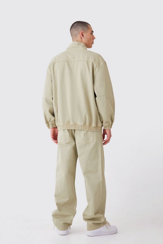 Oversize Jacke mit Trichterkragen und 1/4 Reißverschluss