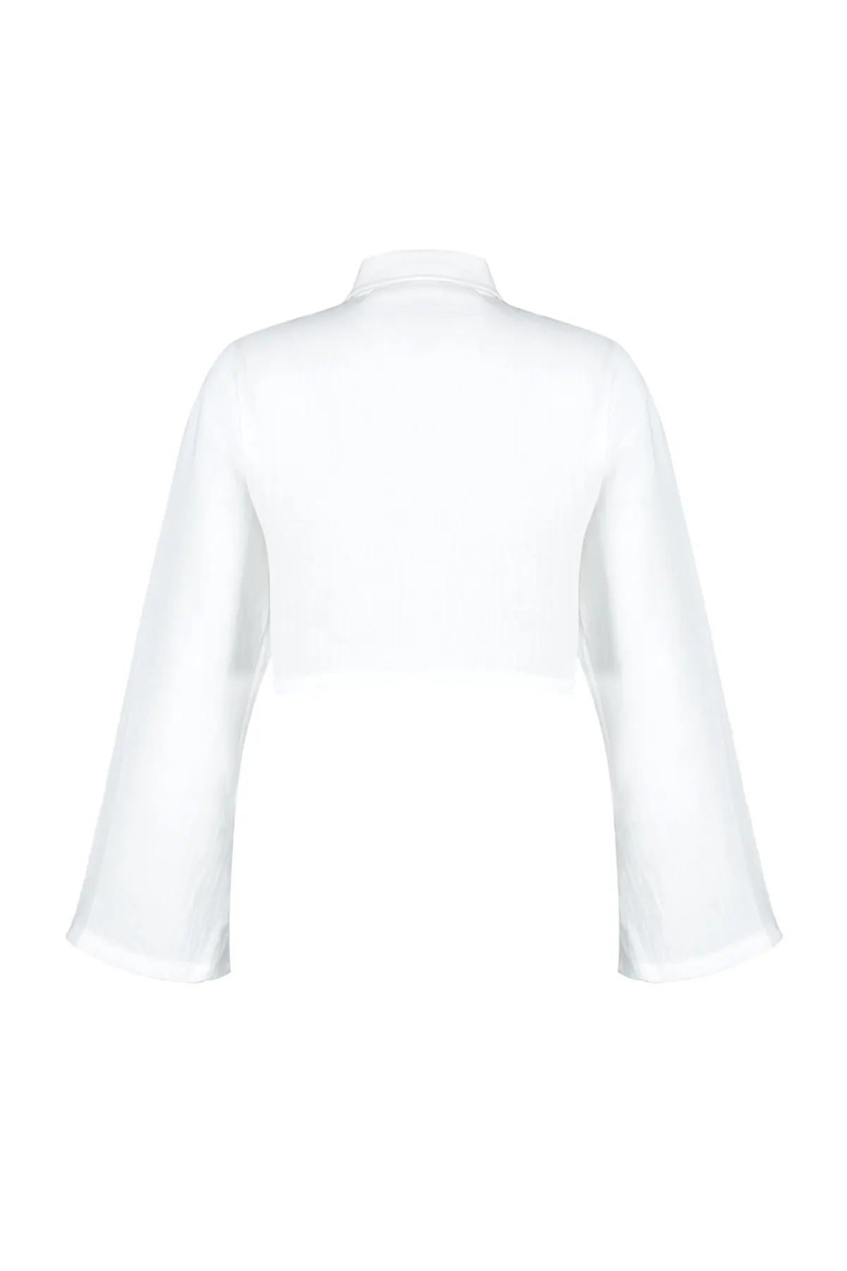 Trendyol Collection  Weißes Hemd aus gewebtem Musselin TBESS24GO00011