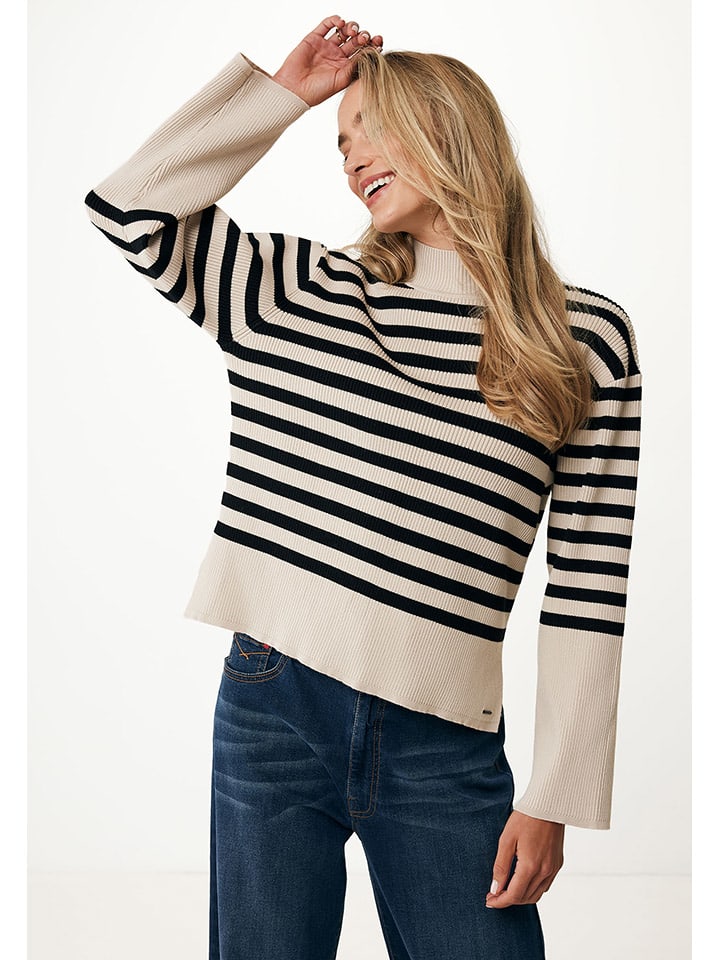 Mexx Pullover in Beige/ Schwarz günstig kaufen