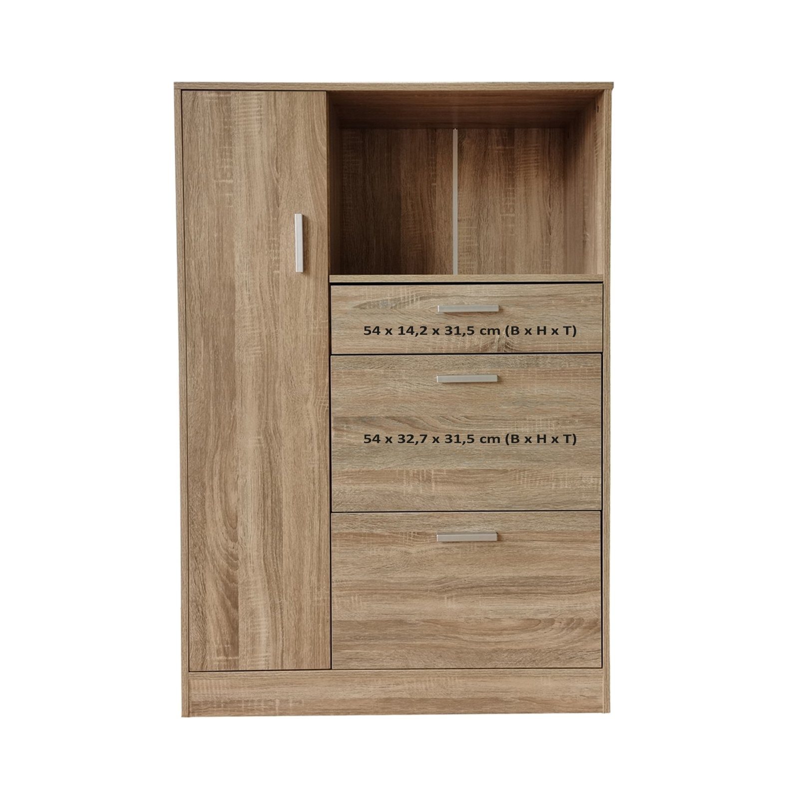 HTI-Line Küchenbuffet Küchenschrank Kombi L Blanca (Stück, 1-St) Küchenbuffet Mehrzweckschrank Mikrowellenschrank