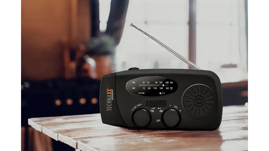 Technaxx Handkurbel- und Solarradio TX-238 schwarz