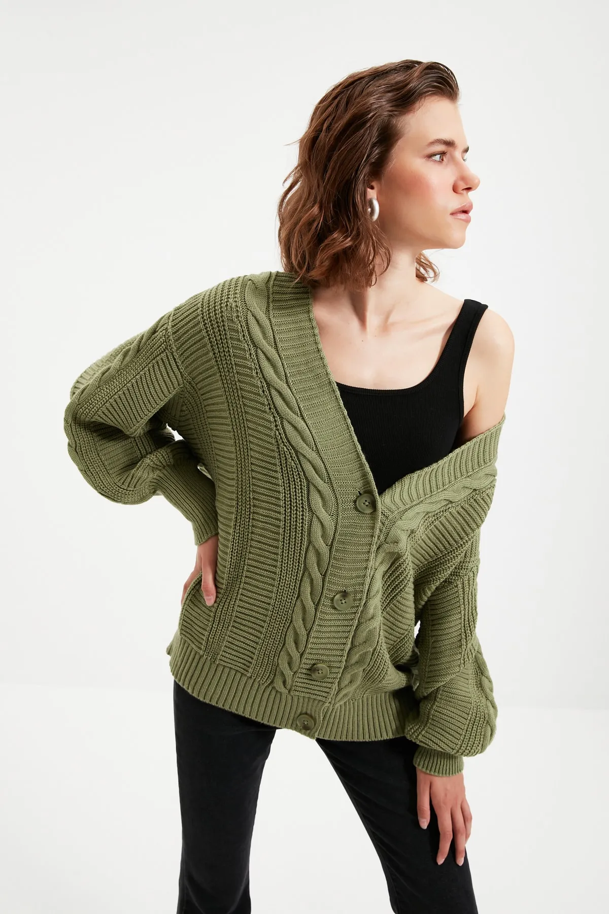 Trendyol Collection  Mintgrüne Strickjacke