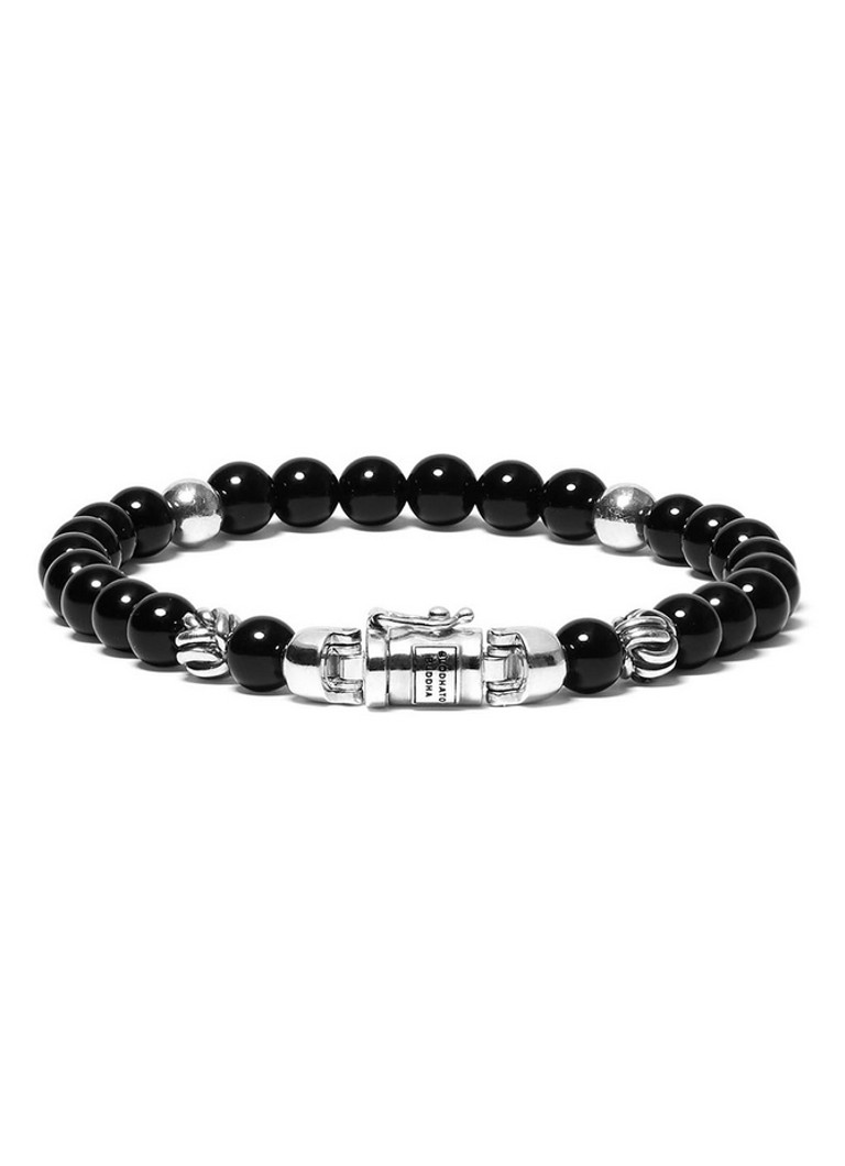 Buddha to Buddha  Spirit Bead Mini kralenarmband van zilver met onyx