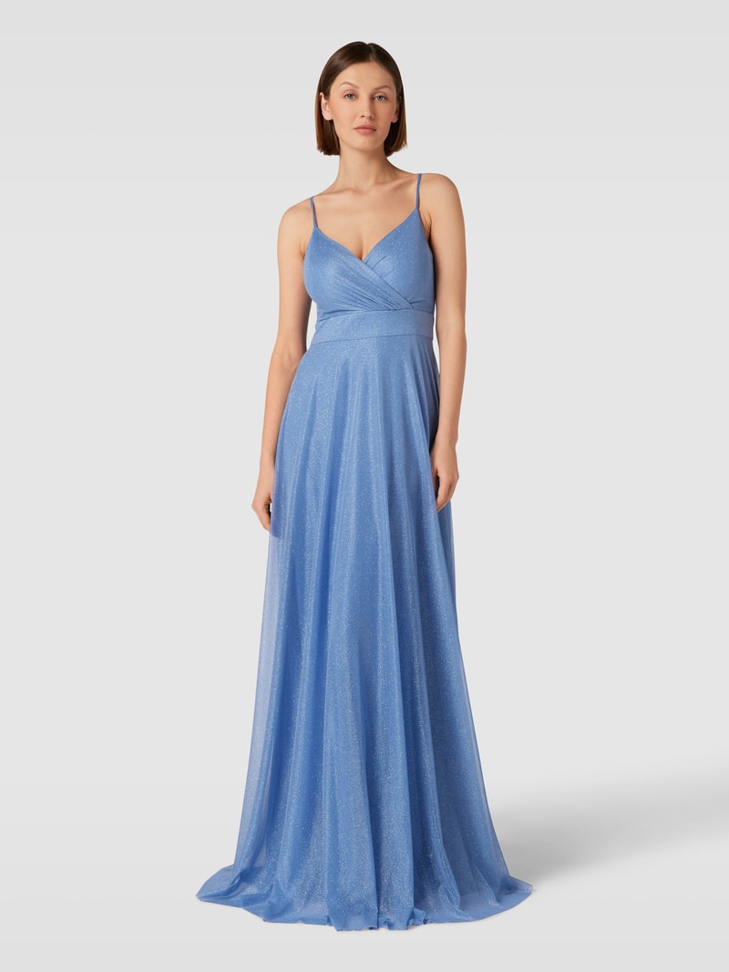 Abendkleid in schimmernder Optik in bleu