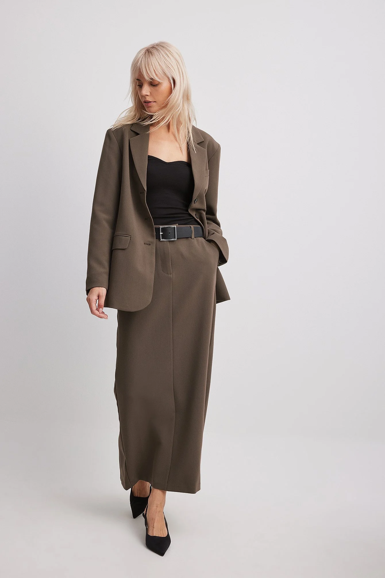 Oversize-Blazer mit drei Knöpfen