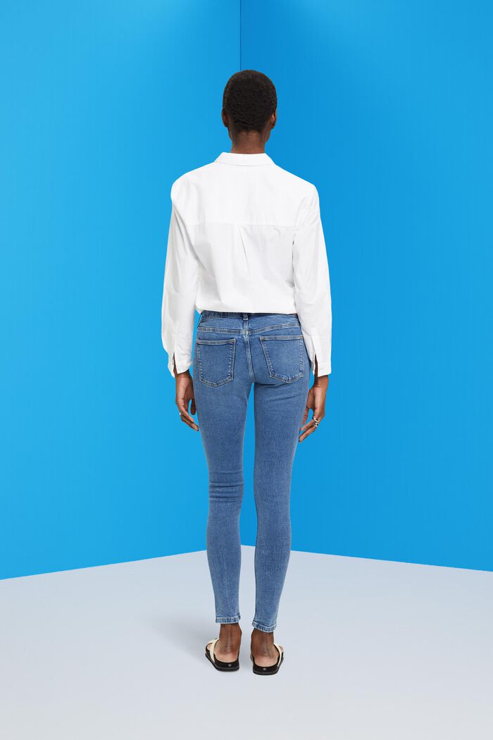 Skinny-Jeans mit mittelhohem Bund und Ziptaschen