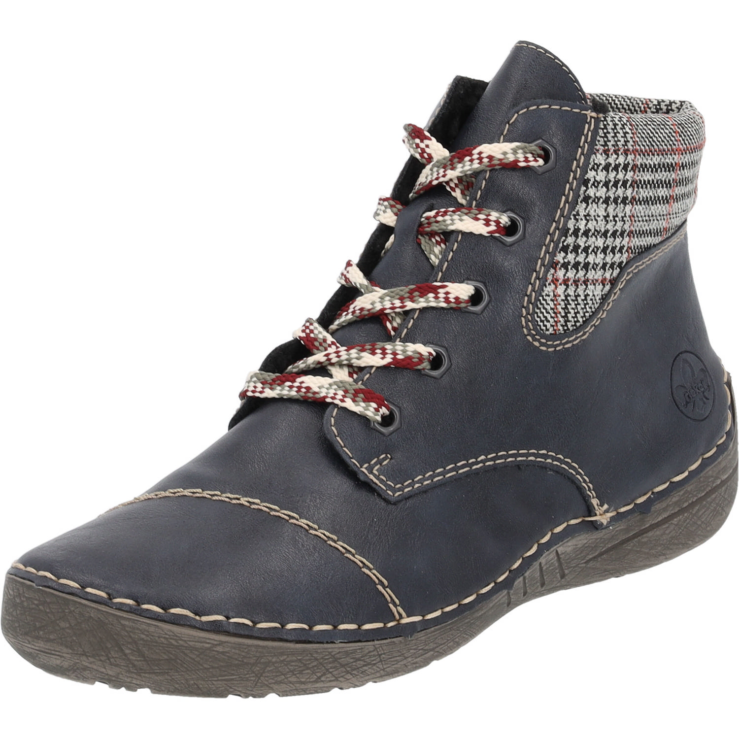 Rieker 52541, Schnürstiefel, Damen, ozean/grau-rost
