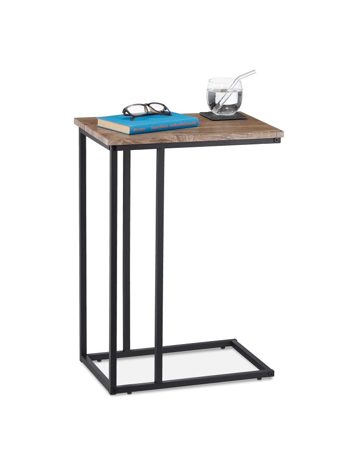 relaxdays Beistelltisch Industrial in Grau-Braun/ Schwarz - (B)46 x (H)66 x (T)30 cm günstig kaufen onesize