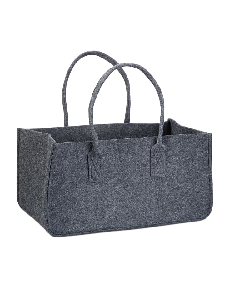 relaxdays Kaminholztasche in Anthrazit günstig kaufen onesize