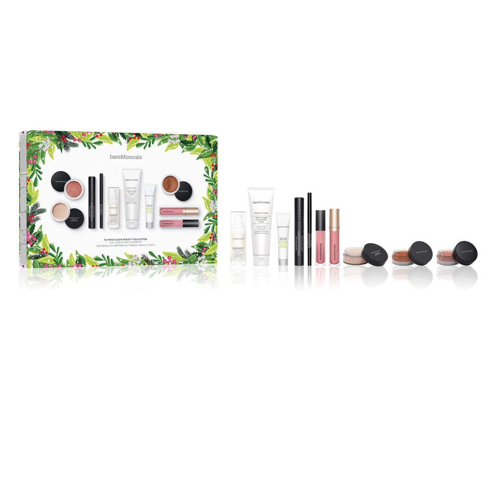 bareminerals Collection beauté clean 10 produits Coffret de soins pour la peau et maquillage format standard + mini