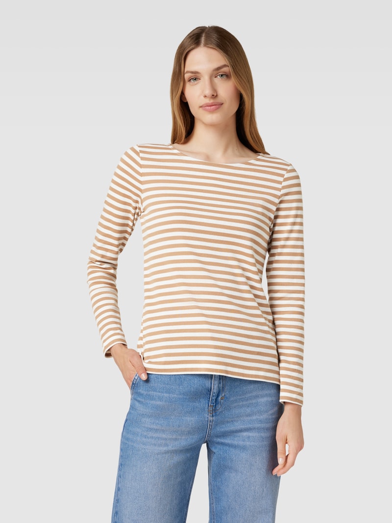 Longsleeve mit Streifenmuster in beige