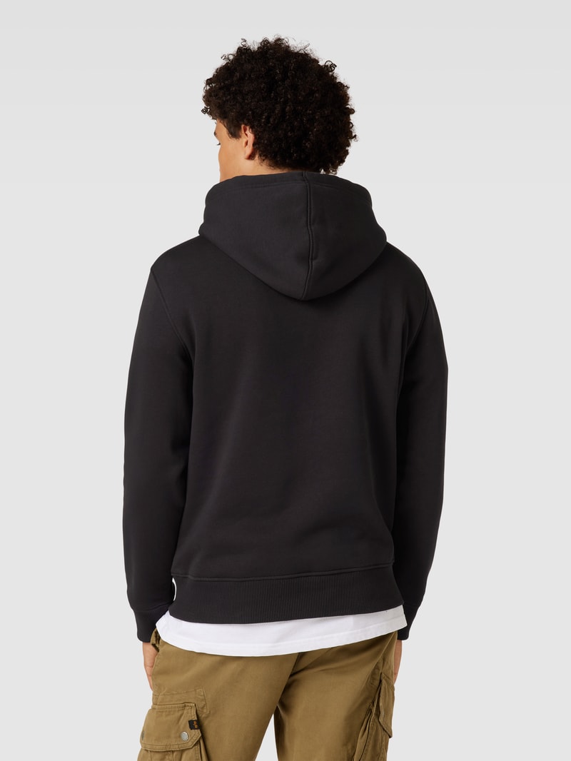 Hoodie mit Logo-Stitching in schwarz