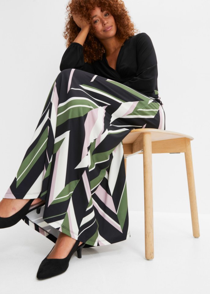 Maxikleid mit bedrucktem Rock aus recyceltem Polyester