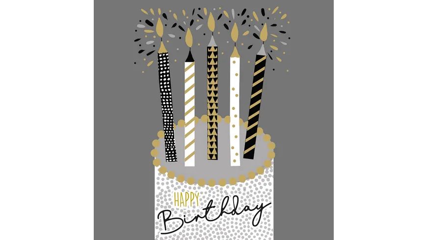 ppd Servietten Capicso Birthday 33x33cm Grau