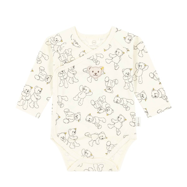 Wickelbody langarm, beige für Jungs