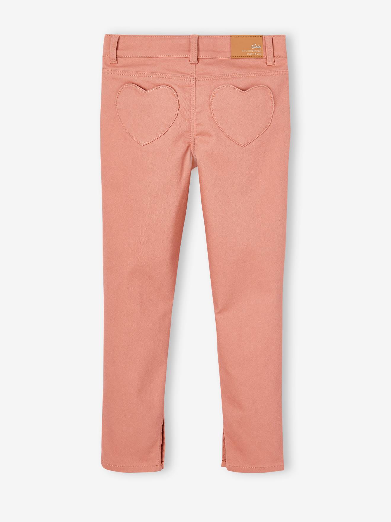 Vertbaudet Die UNVERWÜSTLICHE, robuste Mädchen Jeans, Slim-Fit - pfirsich