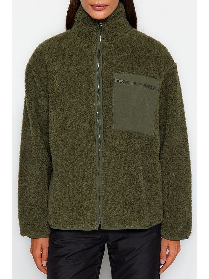 trendyol Fleecejacke in Dunkelgrün günstig kaufen