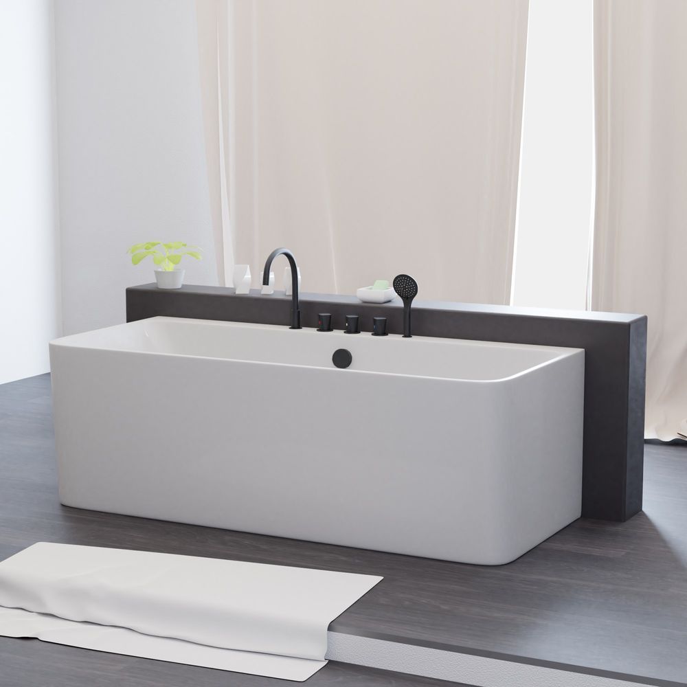 TroniTechnik Freistehende Badewanne Acrylbadewanne Standbadewanne Saria 170cm x 80cm x 58cm