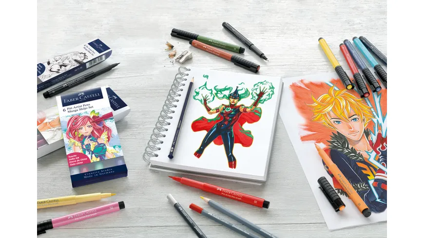FABER-CASTELL Tuschestift Pitt Artist Pen B Manga 8er Etui