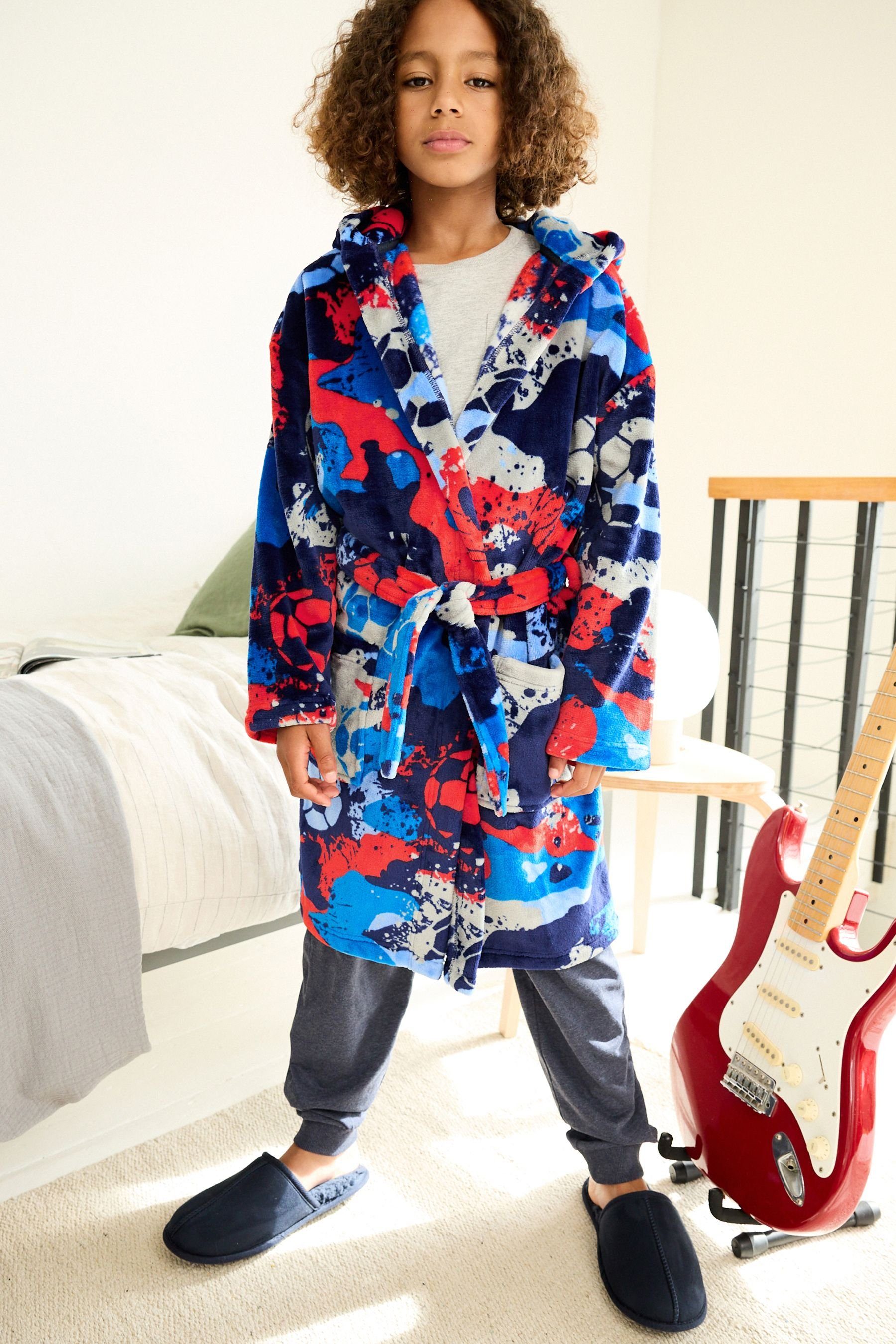 Next Kinderbademantel Bademantel aus Fleece, Polyester (recycelt), Polyester