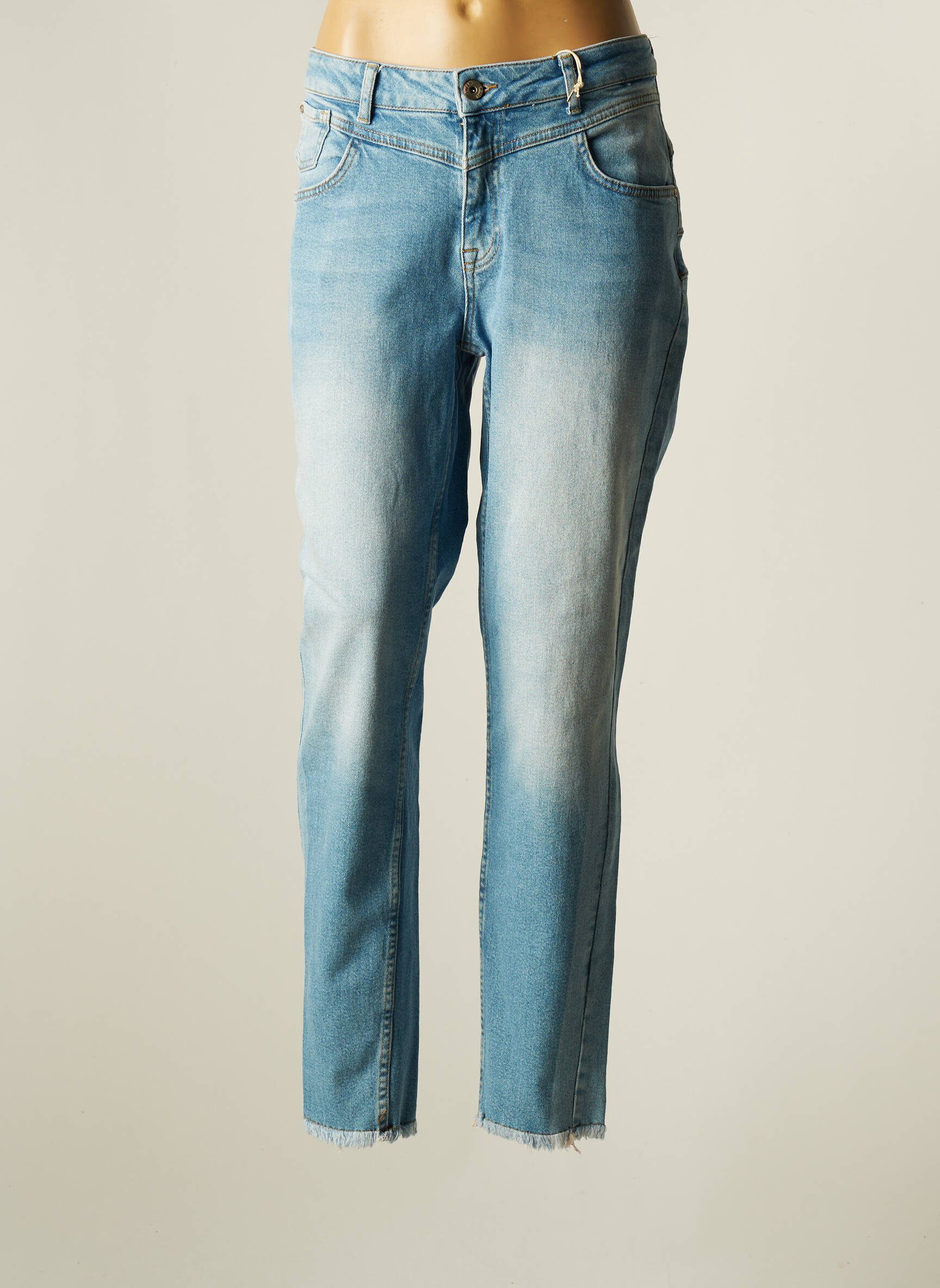 Cream Jean Mom Femme couleur bleu
