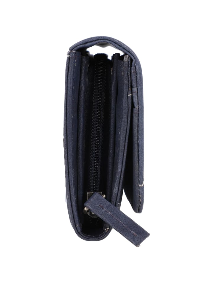 Greenburry Tumble Nappa Geldbörse Leder 19 cm in navy blue günstig kaufen onesize