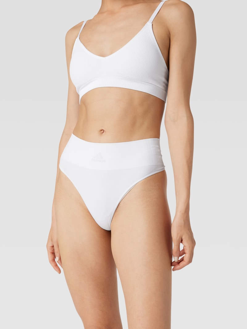 String mit Label-Print im 2er-Pack in weiß