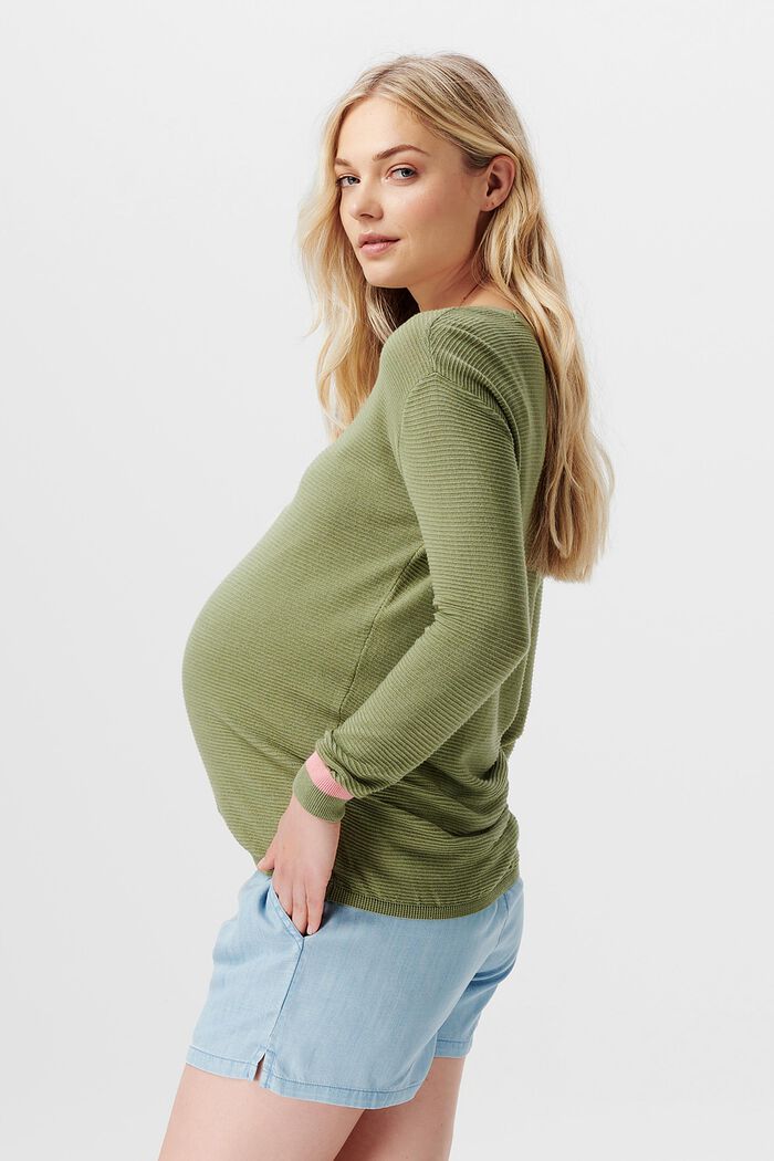 Strukturierter Pullover mit Streifendetails