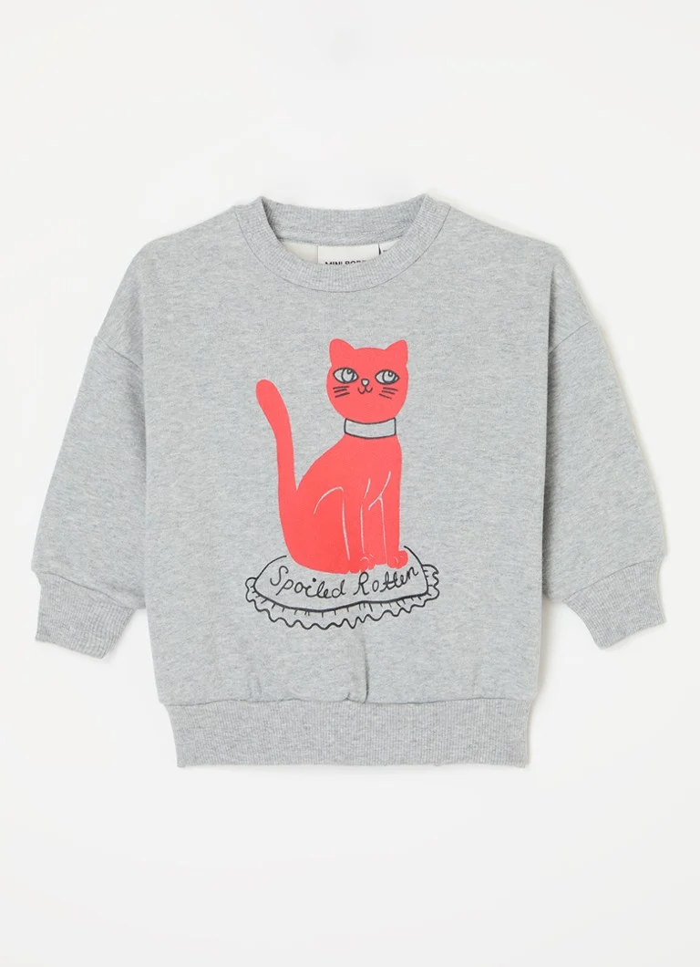 Tricou Mini Rodini din bumbac organic cu pisică