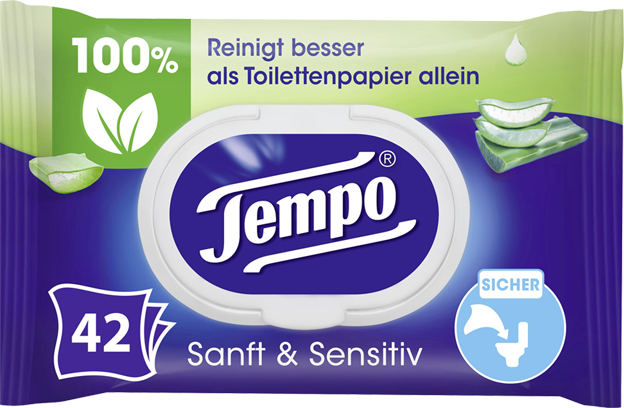 Tempo Toilettentücher Feucht Sanft & Sensitive
