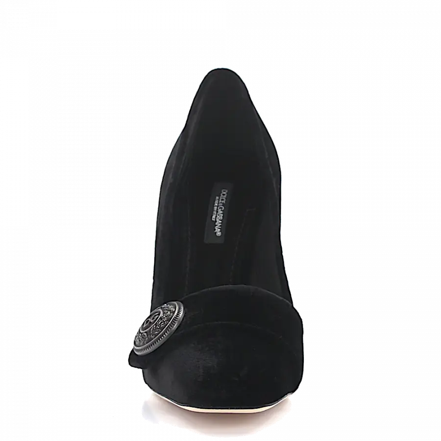 Dolce & Gabbana - Pumps Jackie Samt schwarz - schwarz
